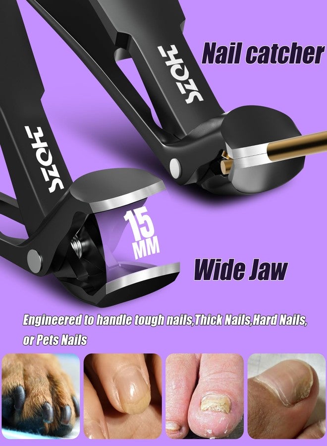 SZQHT 2025 Upgrade Angled Head Nail Clippers for Men, SZQHT Toenail Clippers for Seniors Thick Toenails, Large Toe nail Clippers with Catcher, Extra Wide Handle, Sharp Heavy Duty Stainless Steel Nail Cutter - Image 5